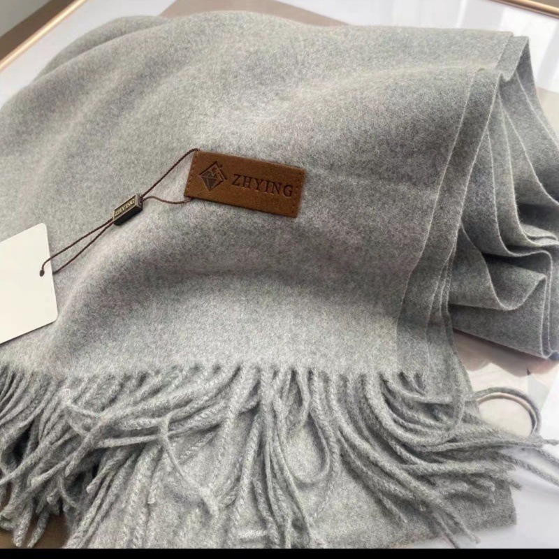 Winter New Fashion Couple's Warm Long Pure Color Shawl 100% Cashmere Winter Scarf Couple Wool Scarf