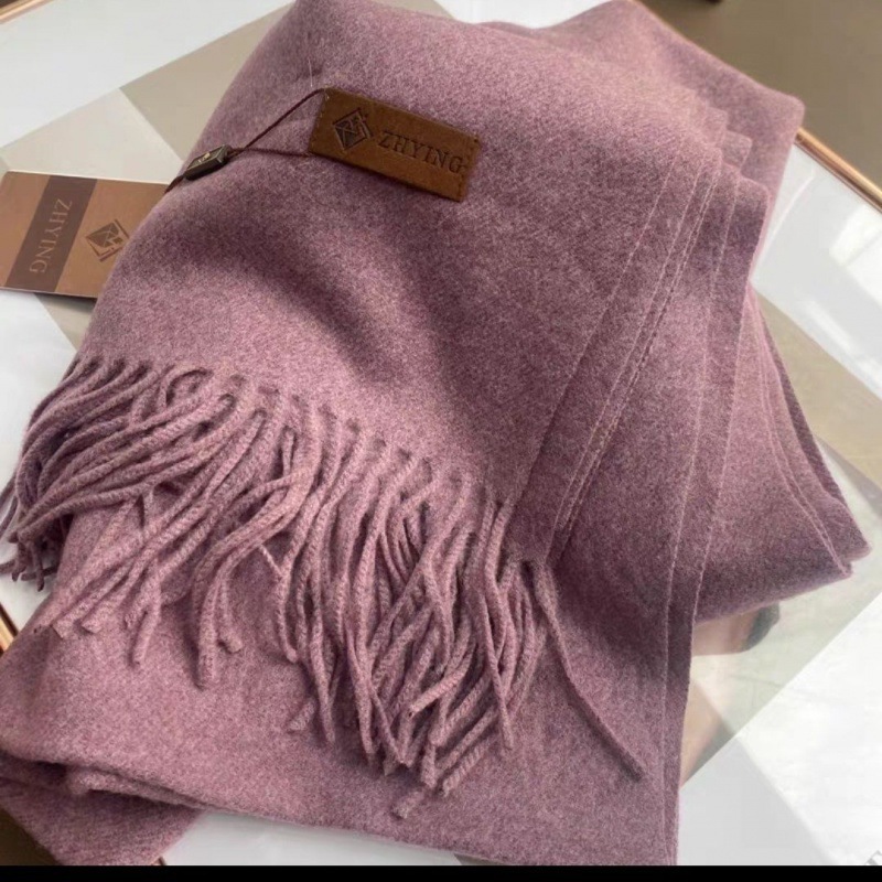 Winter New Fashion Couple's Warm Long Pure Color Shawl 100% Cashmere Winter Scarf Couple Wool Scarf