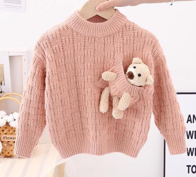 2021 wholesale cartoon child kids baby teddy bear sweater