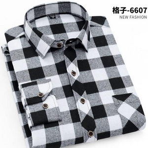 plus size fat women fat men long sleeve cotton checked shirt