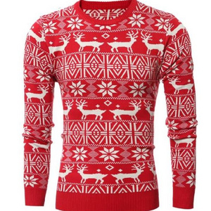 adult unisex reindeer snowflake red Christmas knitted  jumper sweater