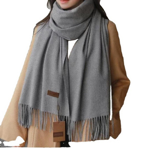 Winter New Fashion Couple's Warm Long Pure Color Shawl 100% Cashmere Winter Scarf Couple Wool Scarf