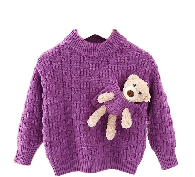 2021 wholesale cartoon child kids baby teddy bear sweater