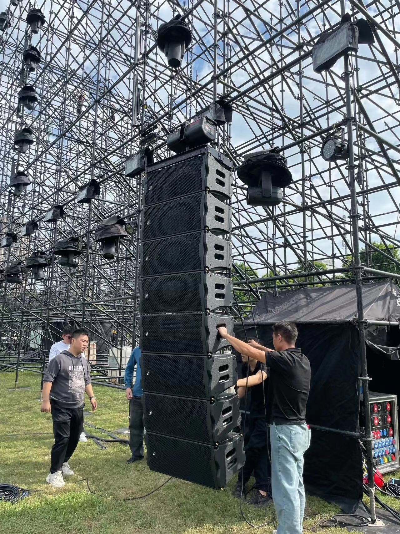 ARE Audio Line Array Outdoor System Monitor System with Eight Dual 12