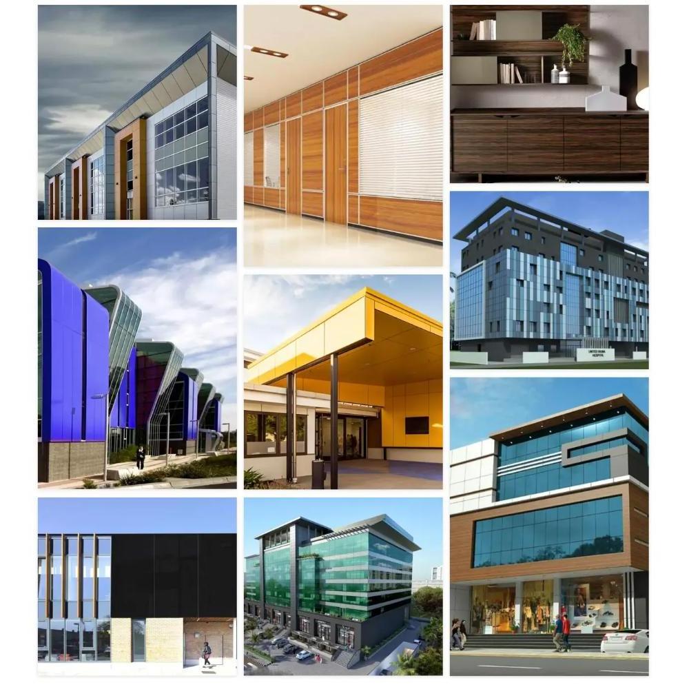 Weather Resistant and Flexible Aluminium Composite Panel ACP Panel Used in Commercial and Industrial Buildings from India