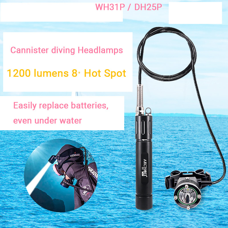 1200 Lumens ARCHON WH31P DH25P Dive Diving Headlamp Flashlight