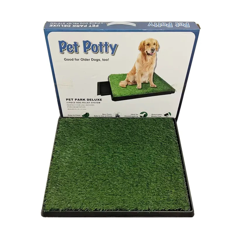 Factory Wholesale Puppy Pee Tray Relief Training Artificial Grass Mat Pet Toilet Non-Toxic Synthetic Grass Mat Dog Potty Pad