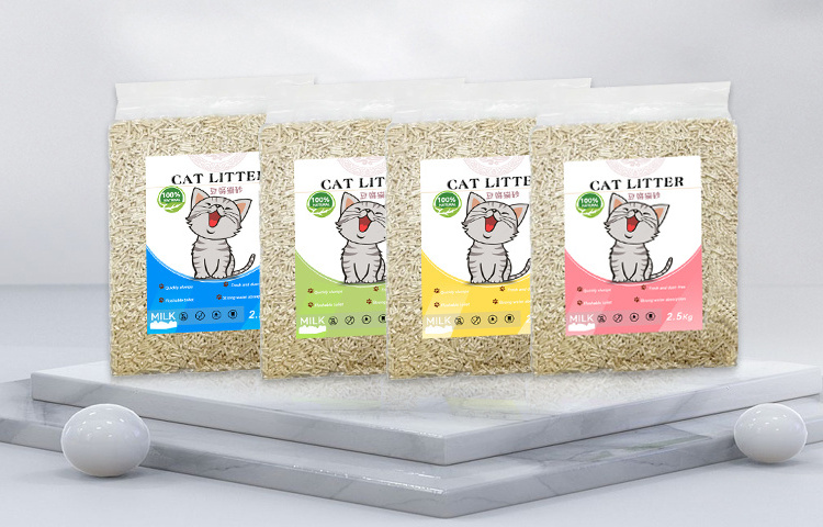 OEM Dust free tofu cat sand arena de gato cat litter tofu 6L Plant Degradable wholesale tofu cat litter natural