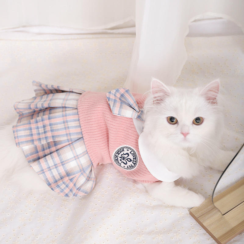 Dog Clothes Dresses Quality Designer Dog Clothes Wholesale Female Cute Cat Skirt Green Small Middle Dog Clothes Made in China