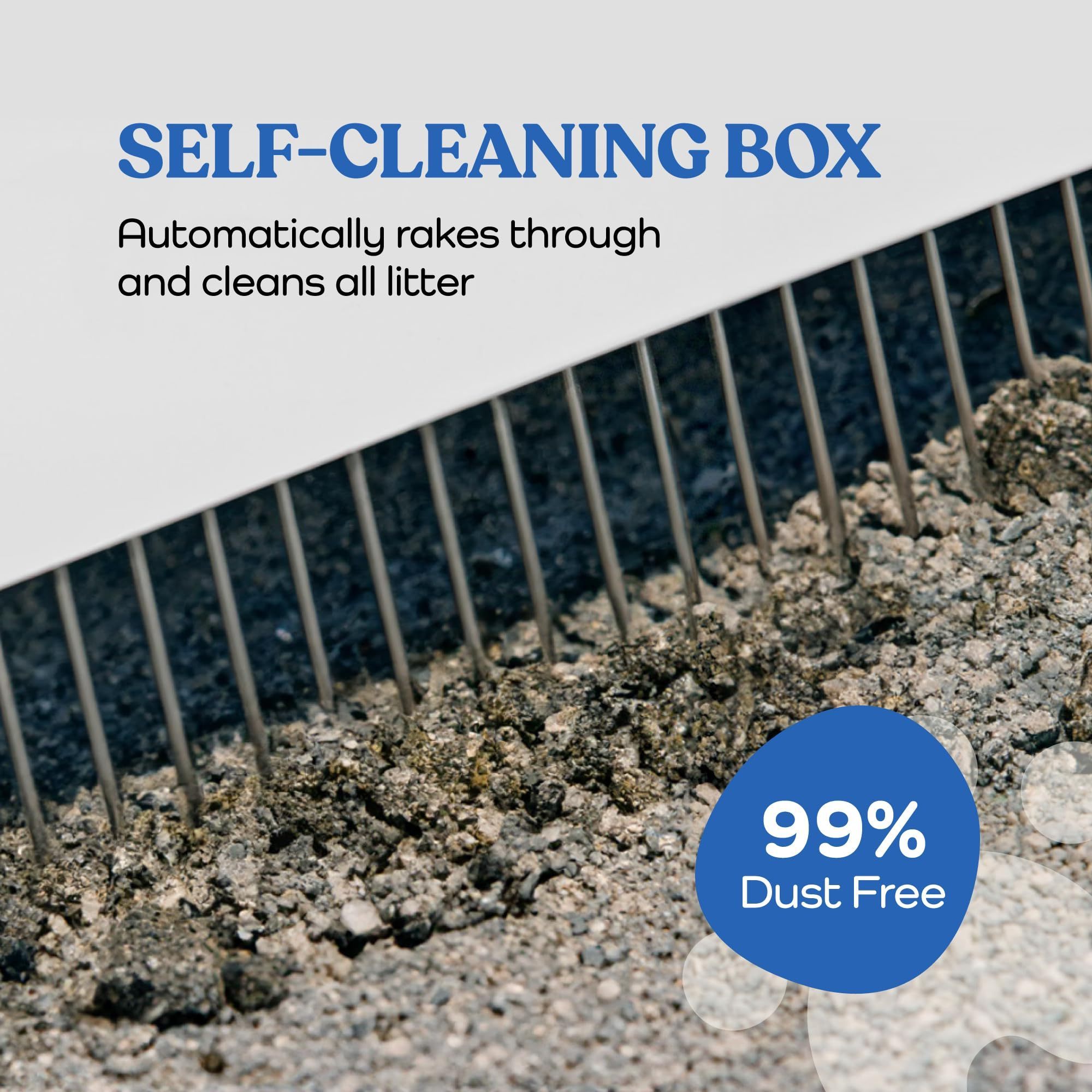 Self Cleaning with Built in Odor Eliminator -Works with Clumping Cat Litter No Expensive Refills Smart Automatic Cat Litter Box