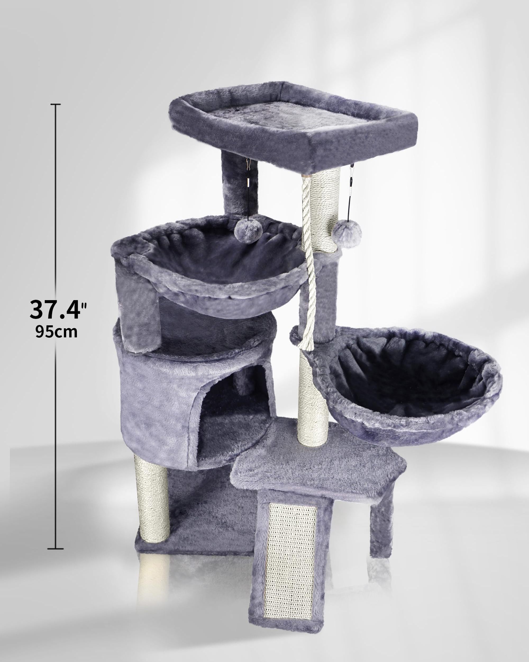 Hot Sale Wholesale Large Luxury Popular Pet Houses Cat Condo Two Hammocks Three Layer Cat Tree House Big Wooden cat Tower