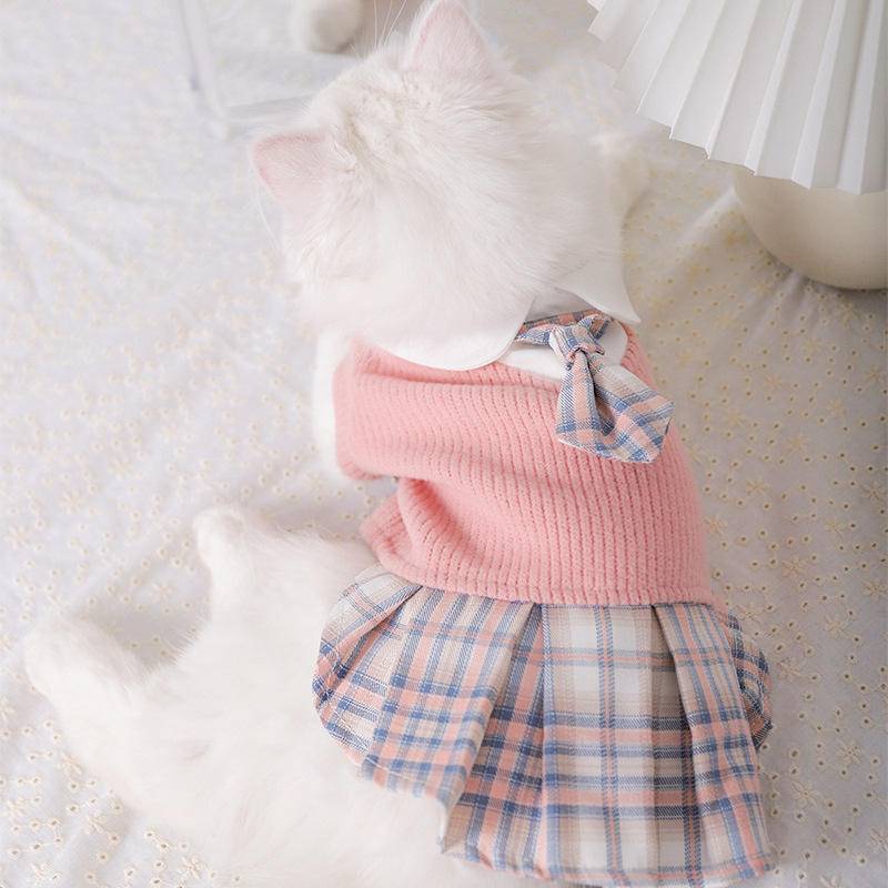 Dog Clothes Dresses Quality Designer Dog Clothes Wholesale Female Cute Cat Skirt Green Small Middle Dog Clothes Made in China