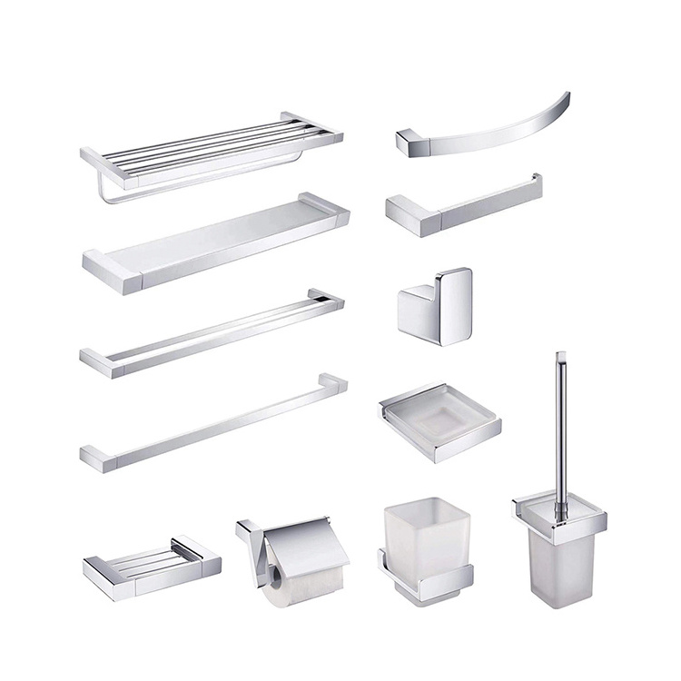 High quality wall mounted stainless steel bathroom set accessories bath hardware sets