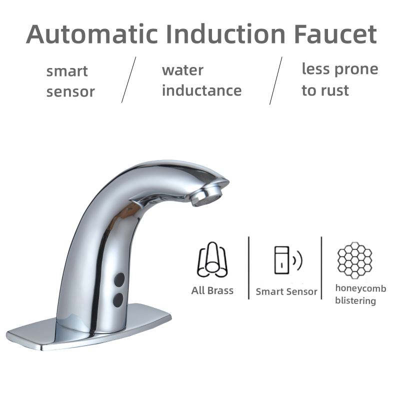 On stock Infrared Intelligent Automatic brass chrome touch sensor smart sink kitchen water tap faucet for bathroom