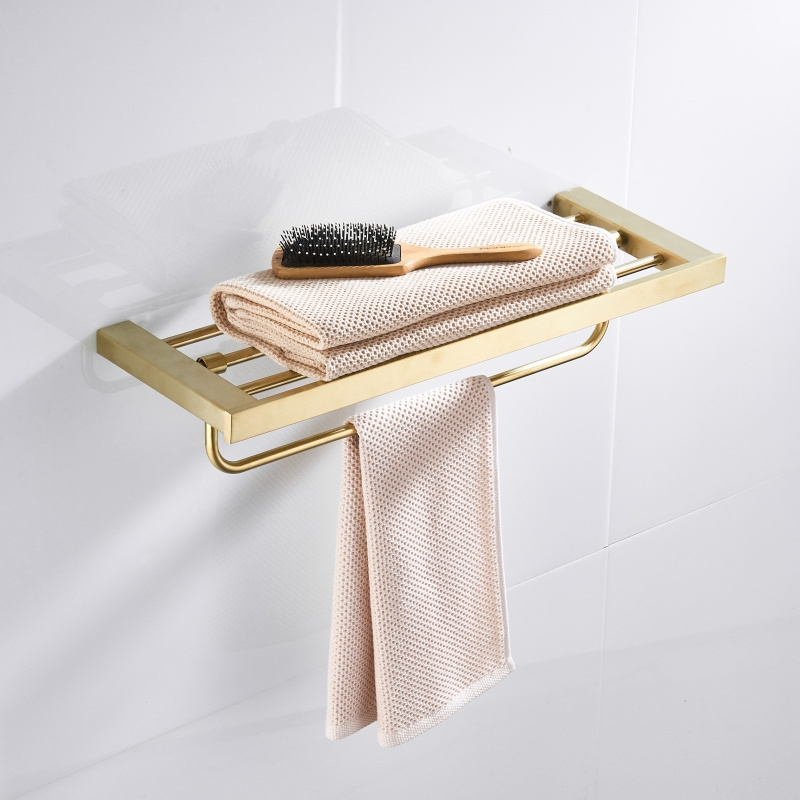 Ares Idealex On Stock Stainless Steel brushed gold toilet paper holder towel bar for hotel and bathroom