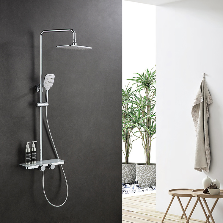 cold hot water rainfall unique mixer faucets set wall mounted equipments bathroom shower