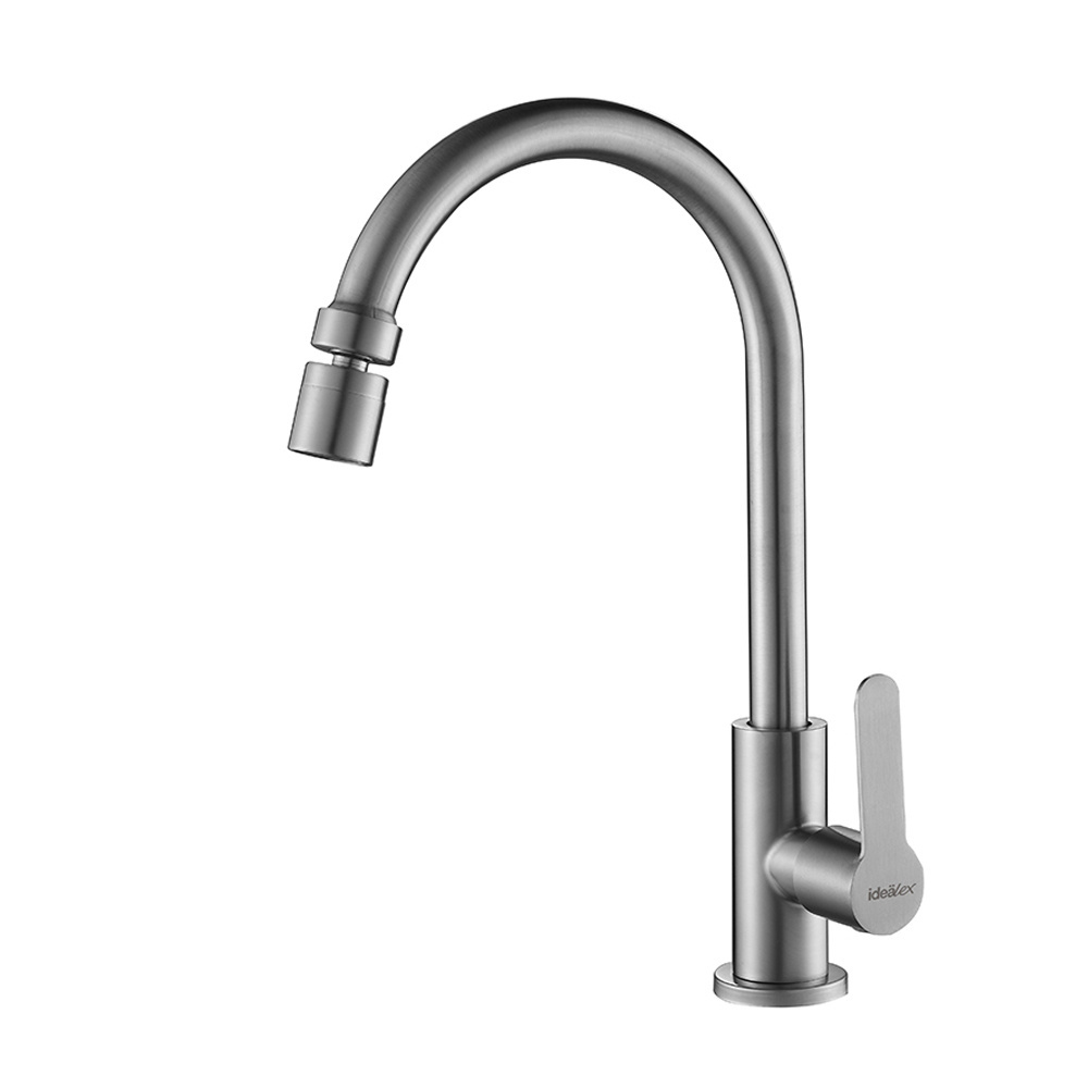 304 stainless steel sink faucet long neck water kitchen tap for washbasin