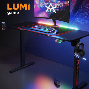 GMD06-1 Single Motor Electric Height Adjustable RGB Gaming Standing Desk Best Modern PC Computer Gamer Sit Stand Gaming Table