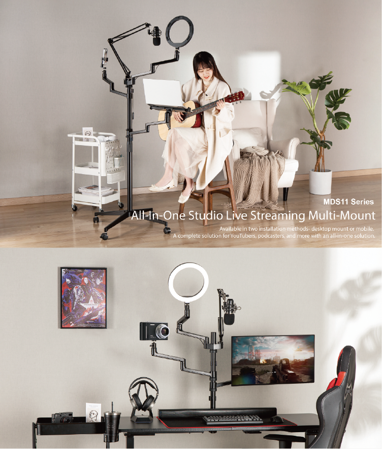 MDS11-2 Live Streaming Ring Light With Mount Tiktok Youtube Ring Light 10inch LED With Cell Phone Holder Light Ring