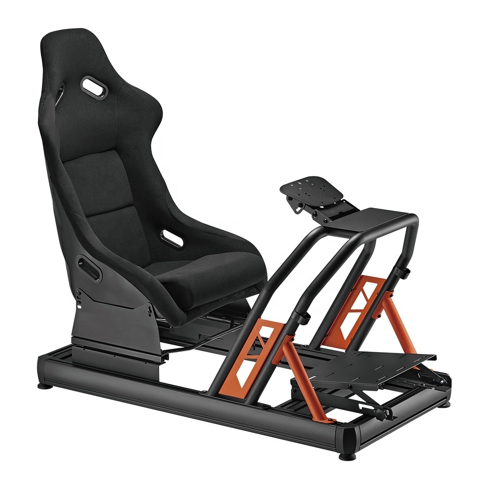 LRS08-BS02 Aluminum Gaming Racing Sim Simulator Cockpit Driving Rig For PC PS4 PS5 Xbox G25 G27 G29 G920 Car GTR Simracing Seat