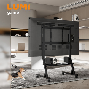 LDT03-25FLW Mobile Gaming TV Stand Cart with Shelf and Wheels for 45-90 Inch TV Mount Cart