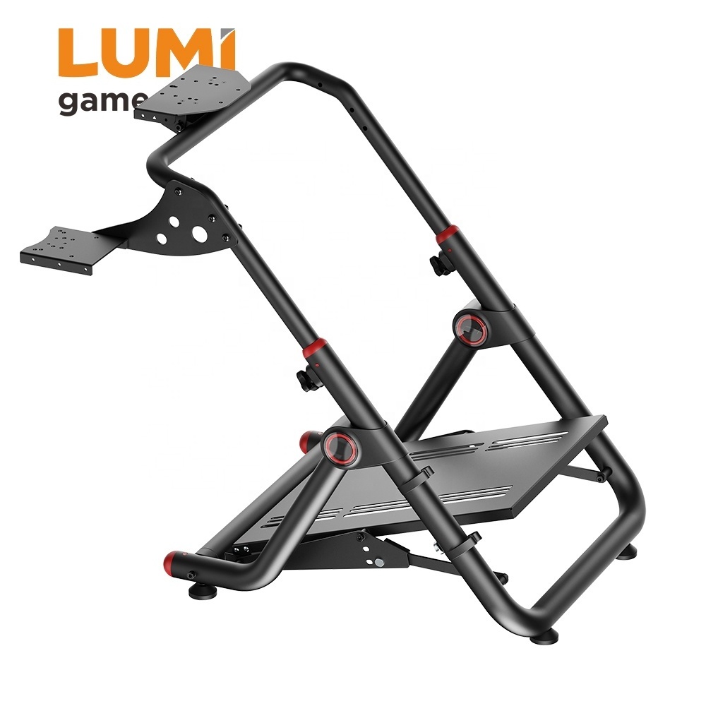 LRS06-BS03 Folding Gaming Racing Steering Wheel Stand With Gear Shifter Mount Steering Wheel Holder Racing Simulator Cockpit