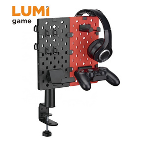 HPS06-1 Game Headphone Controller Holder Stand Clamp-on Pegboard Gaming Organizer Accessory for PC Xbox PS5 PS4 Switch 2pcs