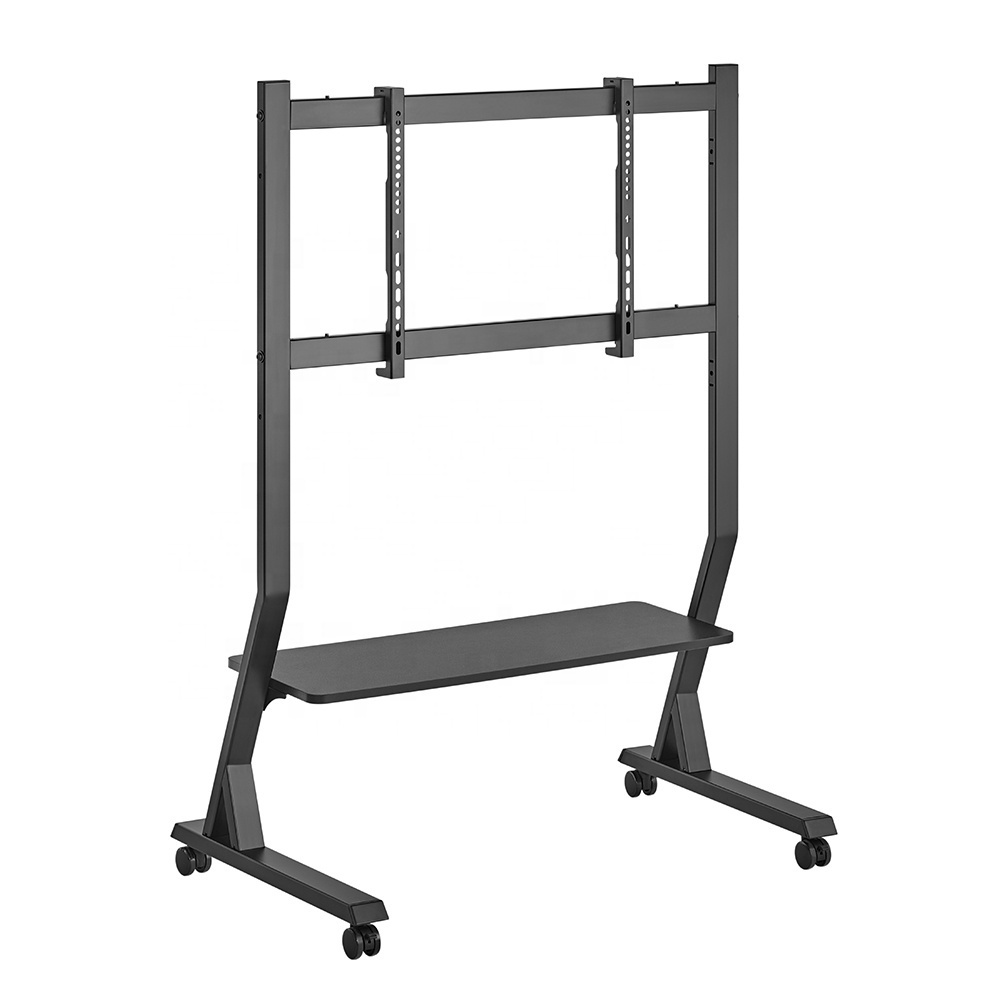 LDT03-25FLW Mobile Gaming TV Stand Cart with Shelf and Wheels for 45-90 Inch TV Mount Cart