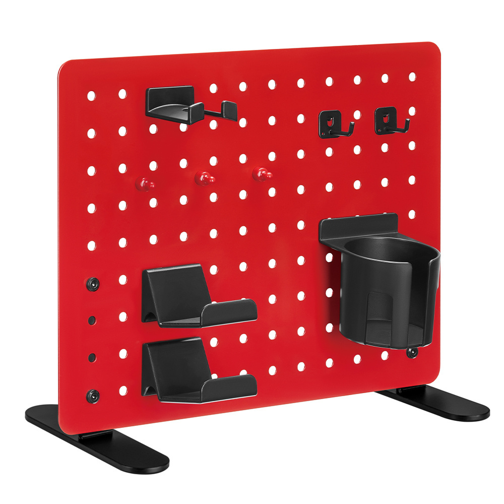 GMPB-04-S Metal Desktop Gaming Pegboard Steel Display Peg Board Shelf with Gaming Controller Holder Storage Organizer