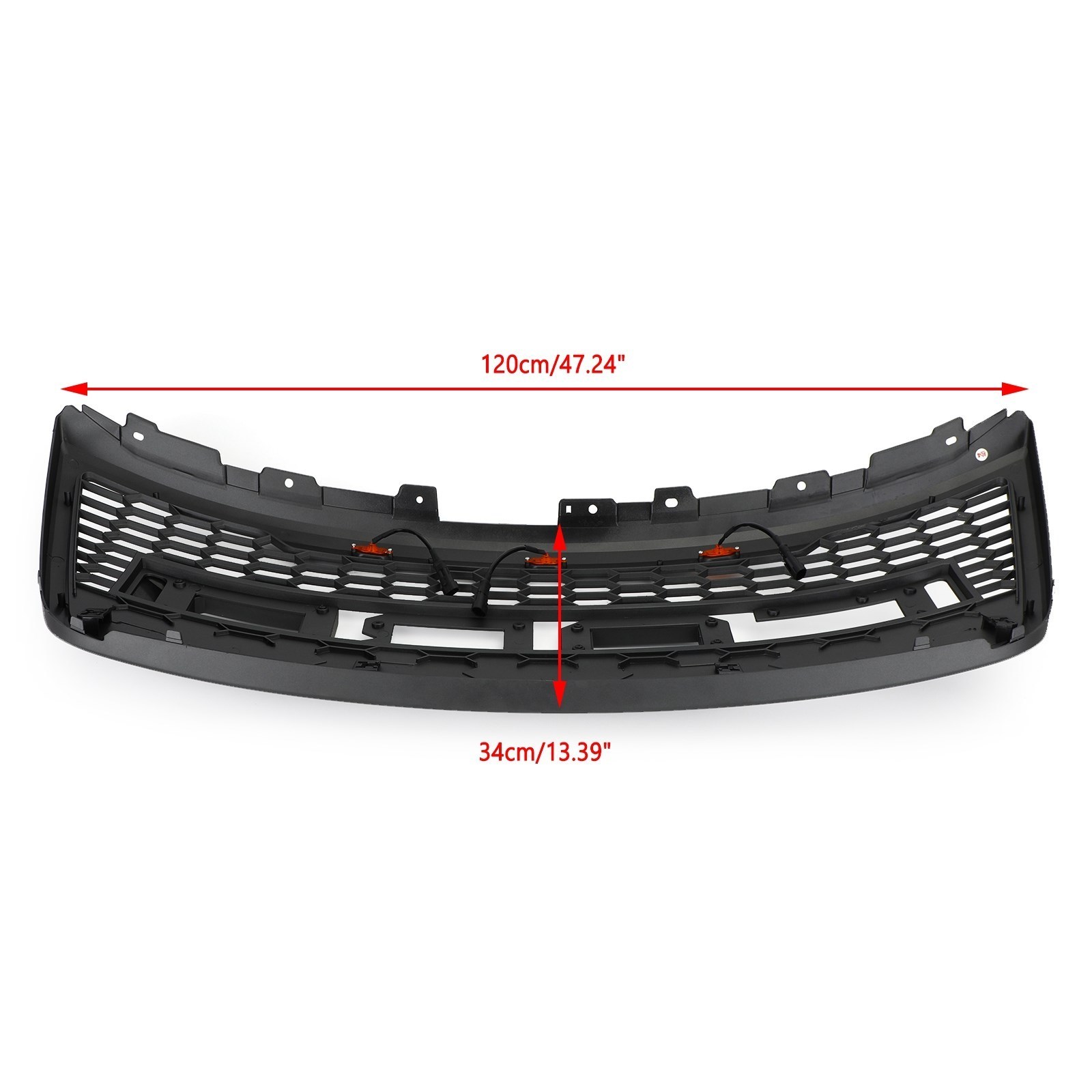 Grey Black Front Upper Bumper Grille Grill For Ford Explorer 2012 2013 2014 2015 With Lights and Letters