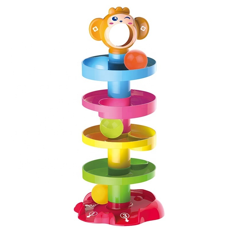 Baby Toys Rolling Ball Pile Tower Early Educational Toy Ball Drop Roll Swirling Tower Activity Drop Ball Tower