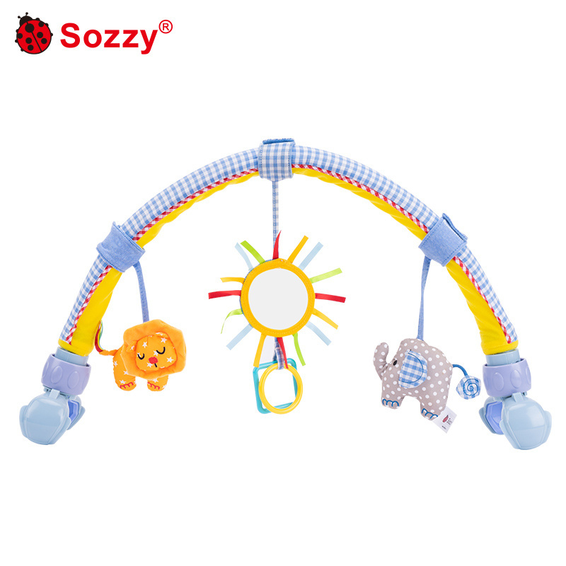 Toddler Activity Animal Crib Music Baby Bed Bell Toys Arch Baby Stroller For Baby Bed Arch Toy Strollers Rattle Squeak Teether