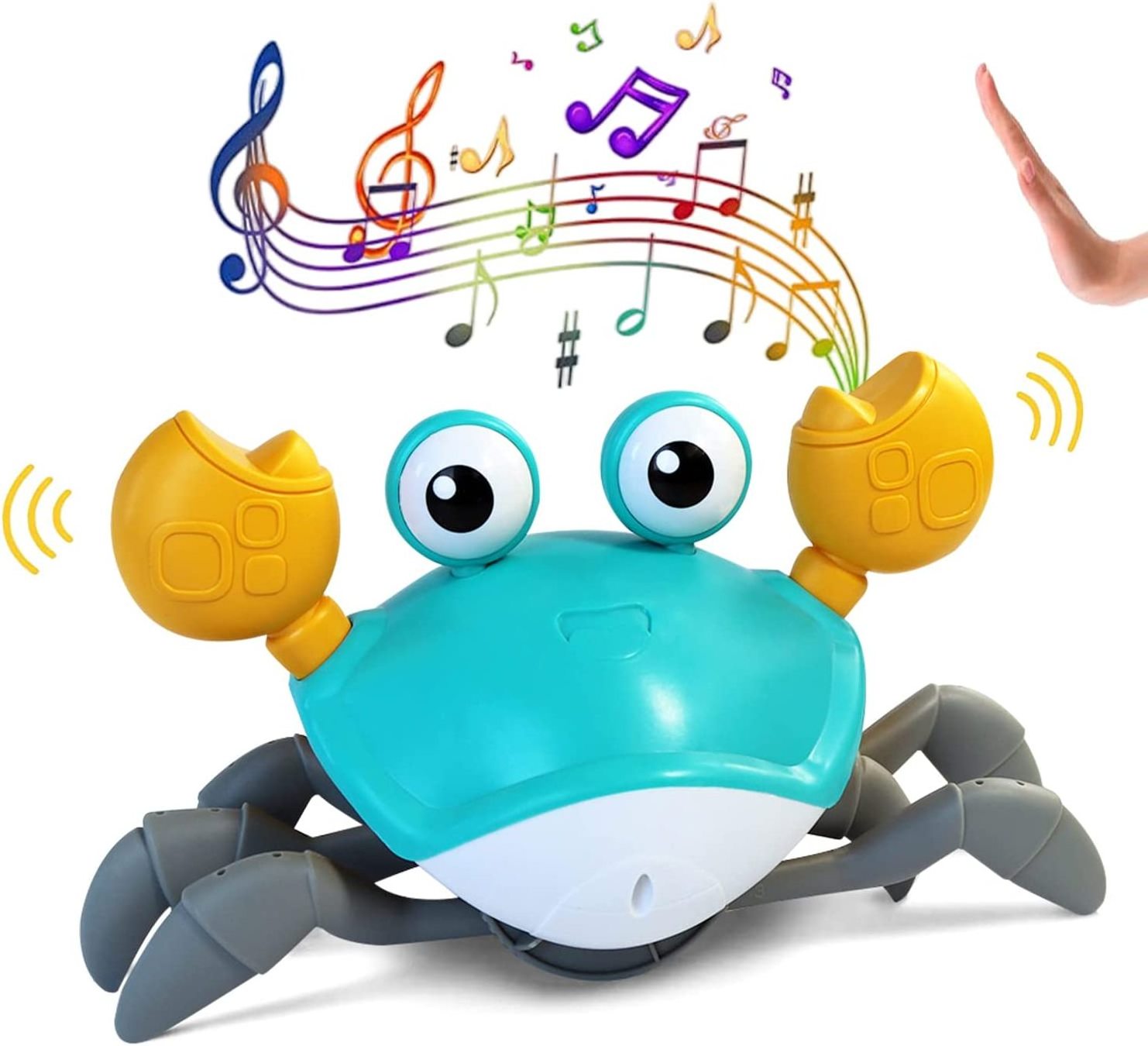 Baby Musical Crab Squeaky Walking Crawling Electric Walking Sensor Crab Moving Crab Baby Toy