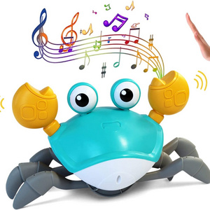 Baby Musical Crab Squeaky Walking Crawling Electric Walking Sensor Crab Moving Crab Baby Toy