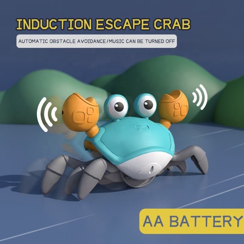 Baby Gift Musical Toys 2-4 year Battery Operated Electric Runaway Crab Crawling Crab Baby Toy Crab Toy with Sensor