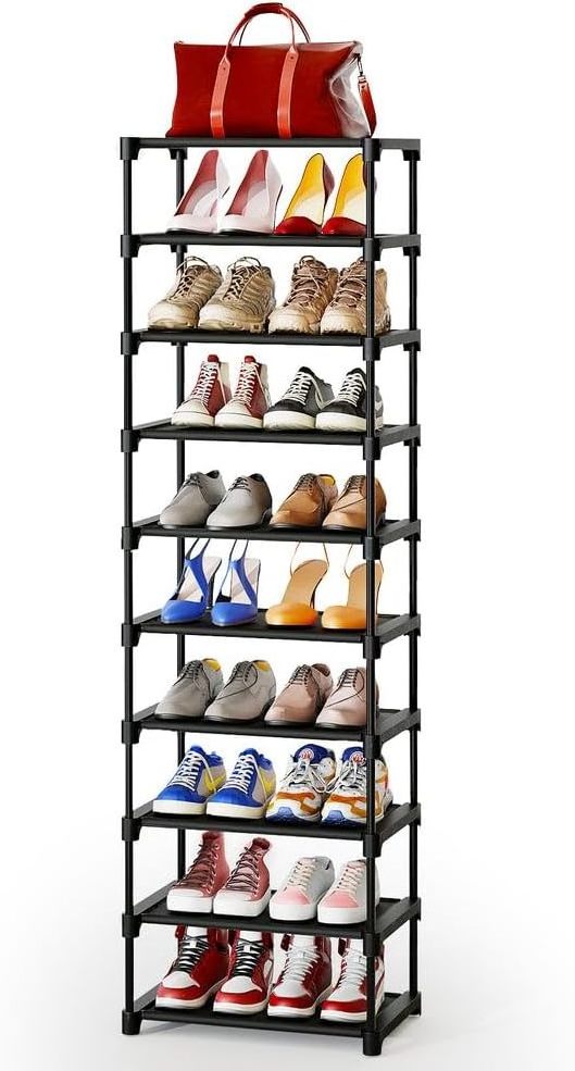 Shoe Organizer Tall Shoe Rack for Closet, Entryway, Sturdy Shoe Shelf  Space-Saving Narrow Shoe Rack w/Easy Assembly