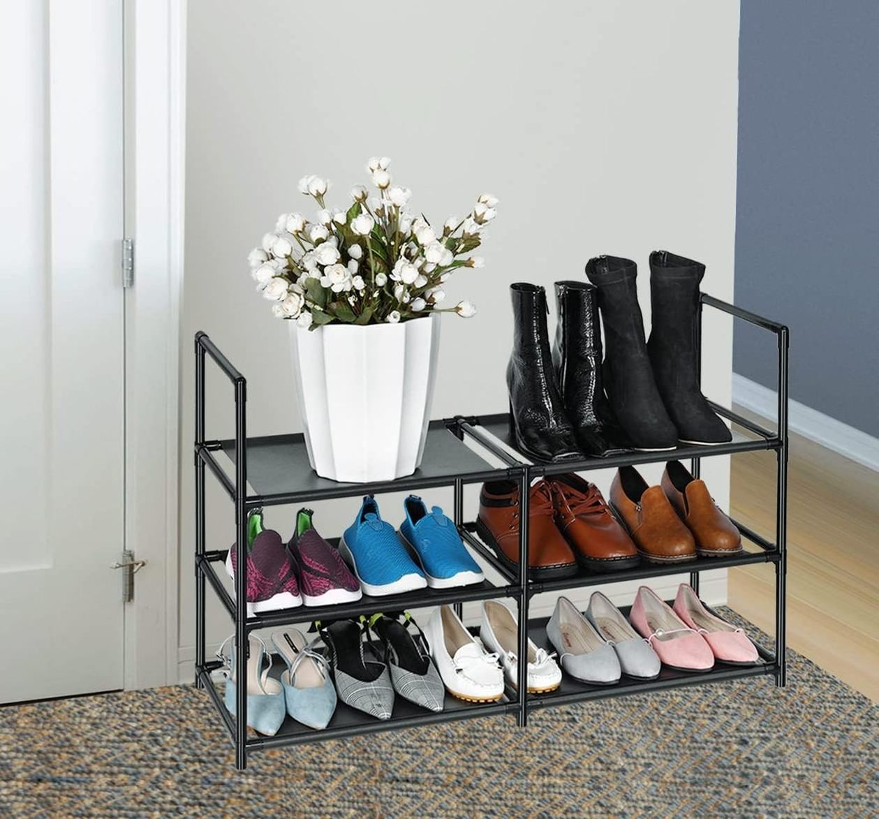 3 Tiers Shoe Rack 12-15 Pairs Sturdy Shoe Shelf