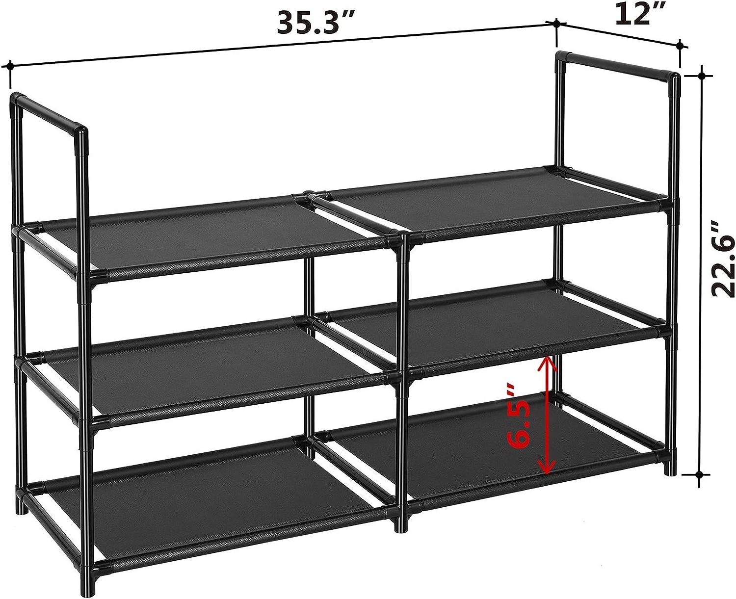 3 Tiers Shoe Rack 12-15 Pairs Sturdy Shoe Shelf