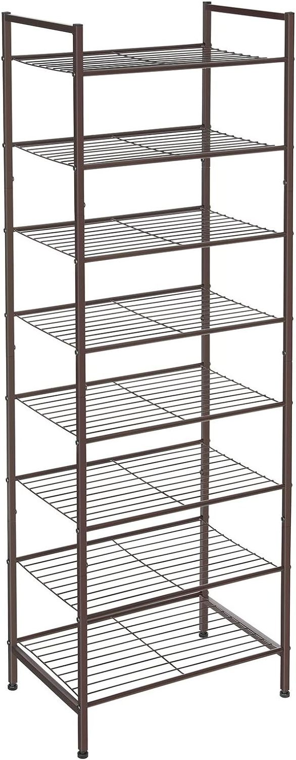 Shoe Rack, Sturdy 8 Tier Metal Tall Shoe Rack Shelf, Slim Shoe Storage Organizer