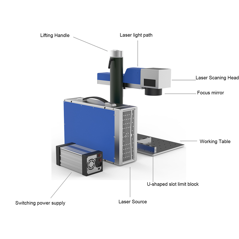 ARGUS hot sell 20W 30W portable laser marking machine with safe cover for zippo lighter laser maker on metal