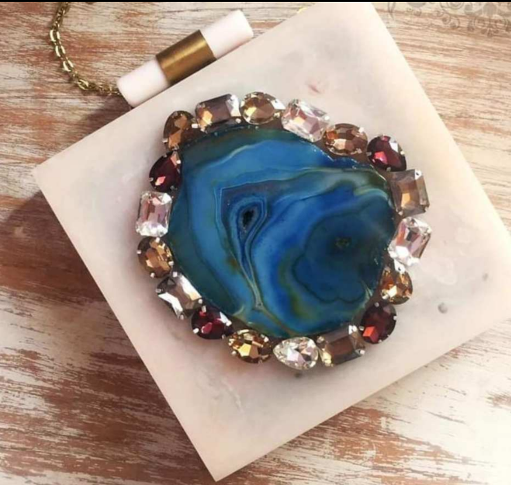 Resin Clutch Antique Wallet For Women Trending Quality Hand Evening Bag Wedding Bridal bag at affordable price by LUXURY CRAFTS