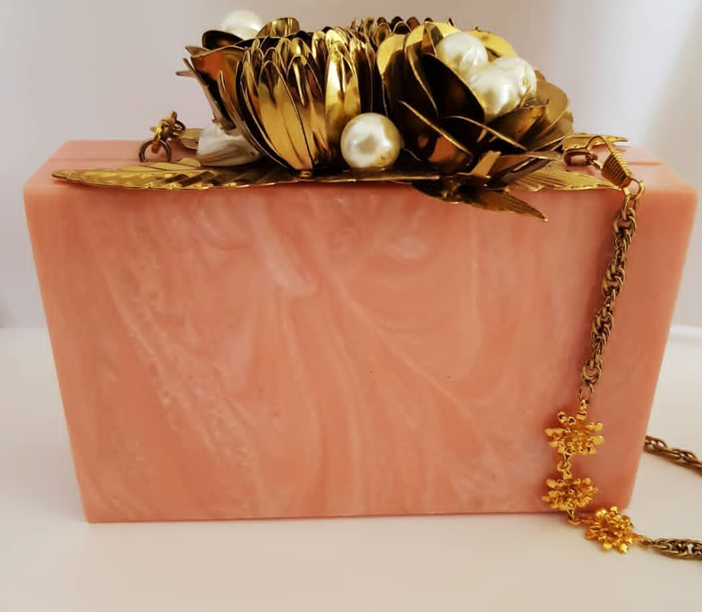 Resin Clutch Antique Wallet For Women Trending Quality Hand Evening Bag Wedding Bridal bag at affordable price by LUXURY CRAFTS