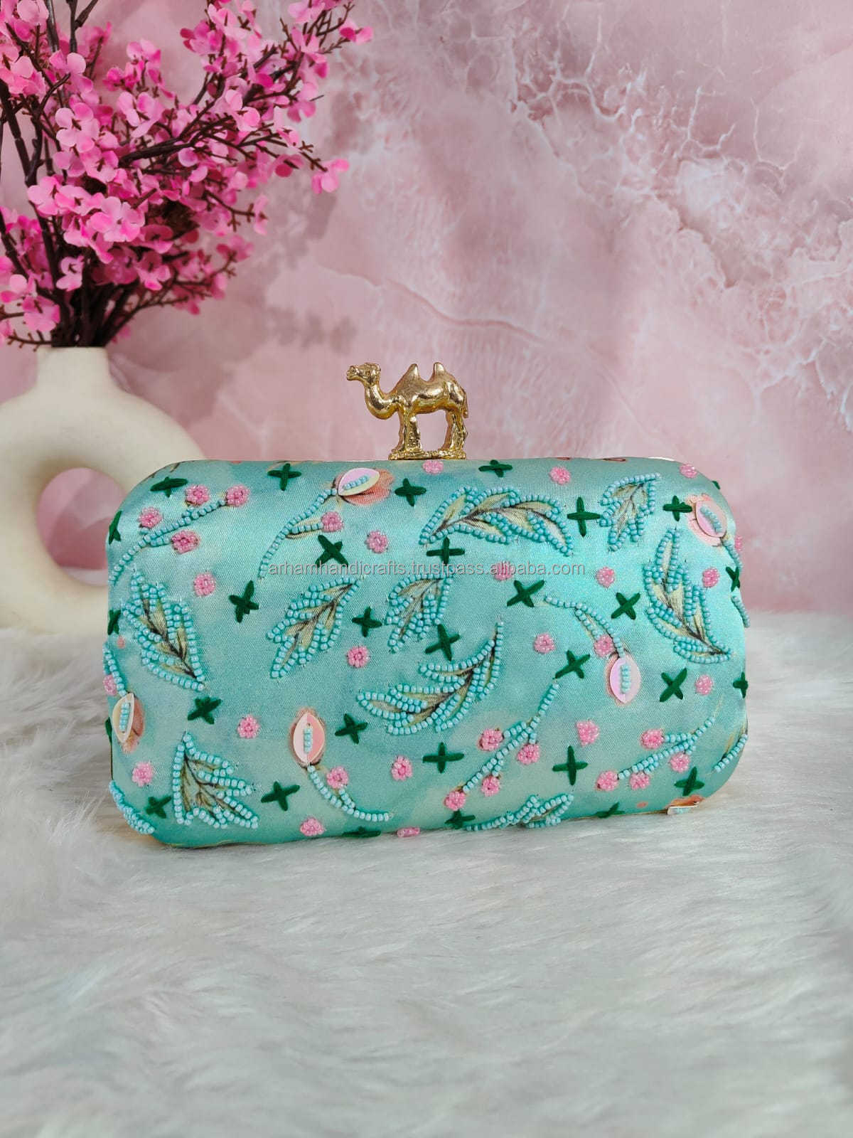 Vintage charm evening clutches Embroidered fabric handbags Designer inspired embroidered wallets for women BY LUXURY CRAFTS