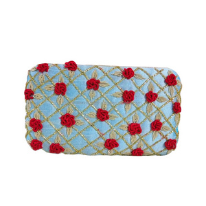 Vintage charm evening clutches Embroidered fabric handbags Designer inspired embroidered wallets for women BY LUXURY CRAFTS