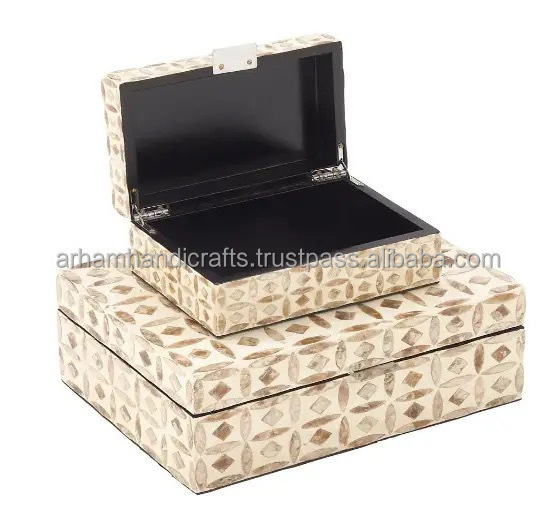 Antique spot bone jewelry box lady fashion box necklace and earing inlay box for women at affordable price by LUXURY CRAFTS