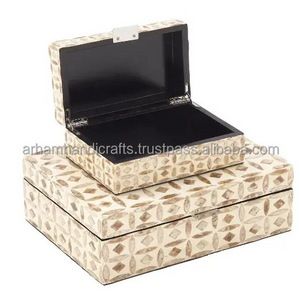 Antique spot bone jewelry box lady fashion box necklace and earing inlay box for women at affordable price by LUXURY CRAFTS