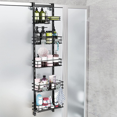 OEM Anti Swing Extra Large Shower Caddy With Hooks Over The Door 5 Tier Hanging Shower Caddy Storage Shelf Holder