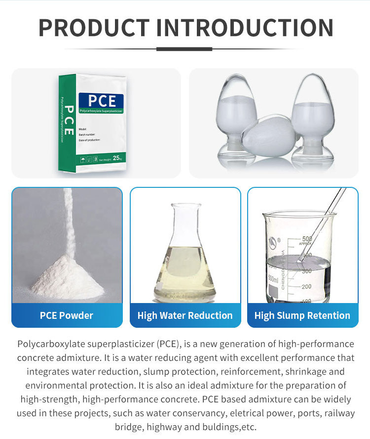 Manufacturer Pce White Powder To Enhance The Strength Of Concrete And Cement Mortar Polycarboxylate Superplasticizer