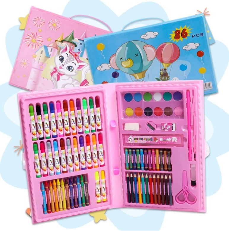 Children's Toys Art Supplies DIY 86 Pieces Professional Children Art Set Painting Coloring Kit