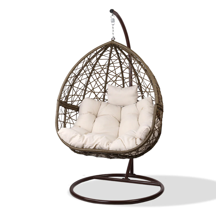 Garden Furniture Outdoor  Manufacturer Rattan  Egg Hanging Patio Swing With Metal  Stand  Chair